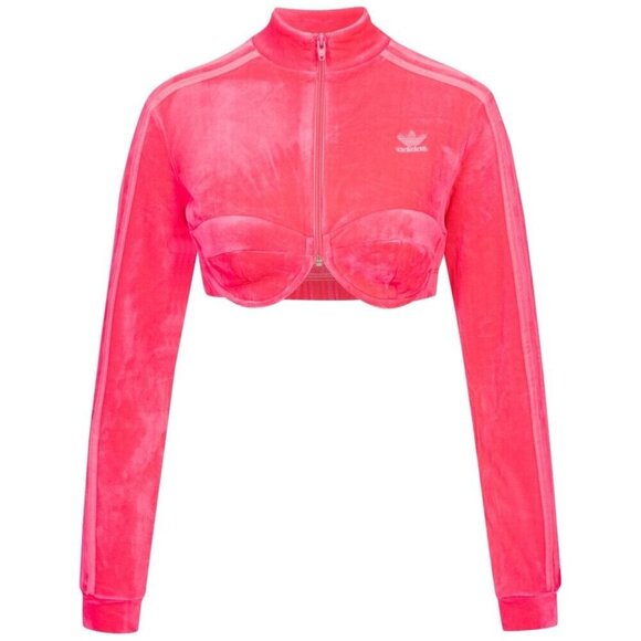 adidas x Jeremy Scott Originals Track Top Velour Solar Pink Size Small H50967 - Picture 1 of 9